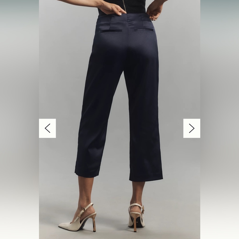 Anthropologie Black Cropped Wide-Leg Pants - Picture 2 of 3